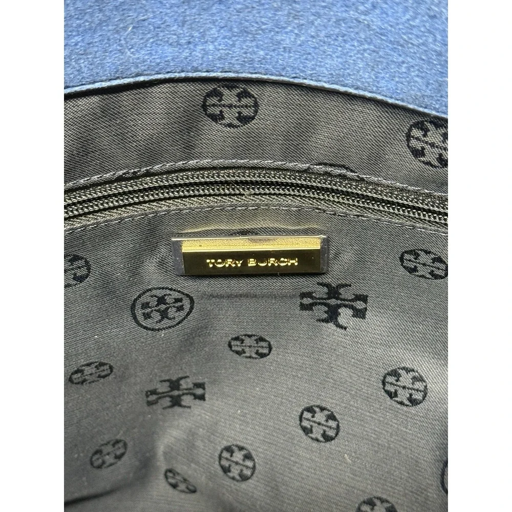 NWOT‎ Tory Burch Navy/Blue Felt Large Tote Bag